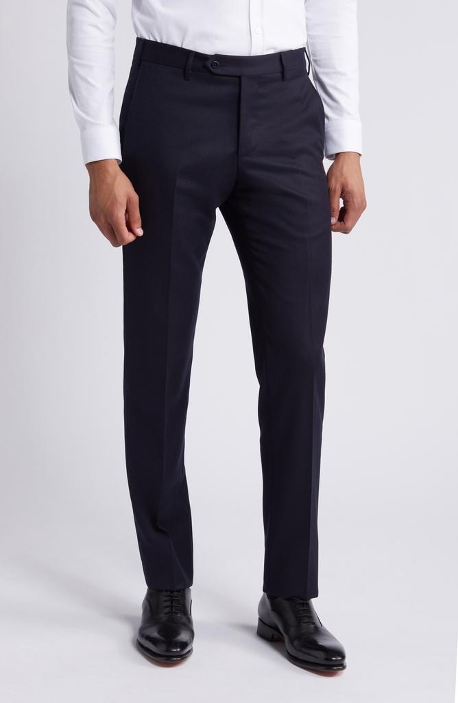 Zanella Parker Flat Front Stretch Wool Flannel Trousers
