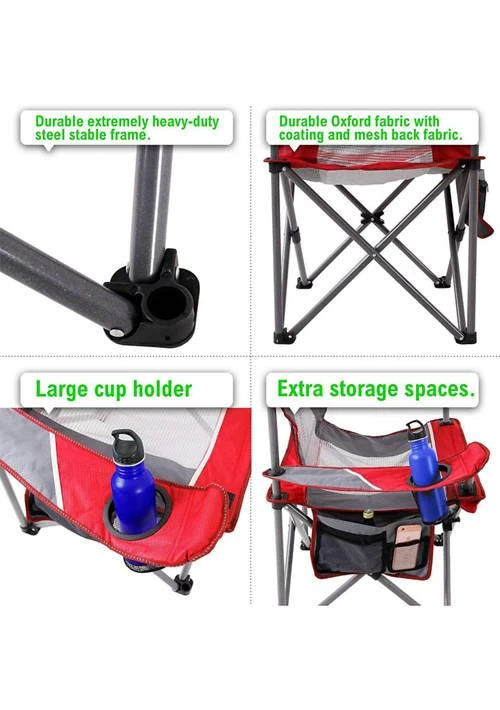 Alphacamp Portable Oversize Mesh Camping Chair With Storage Bag 4