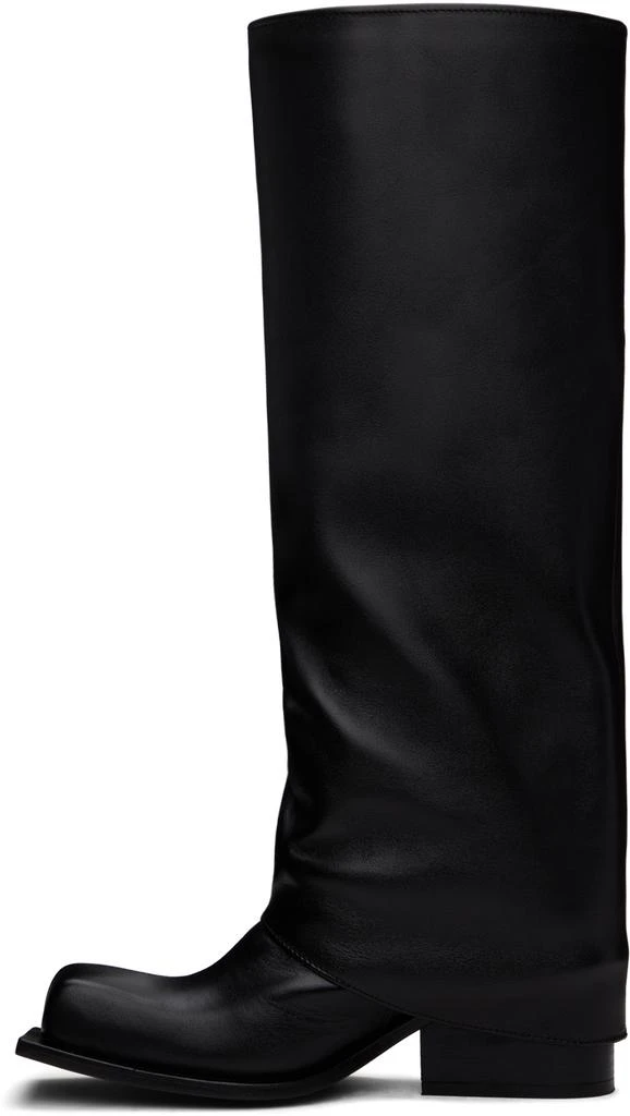 FIDAN NOVRUZOVA Black Havva Chunky Heel Plissè Tall Boots 3
