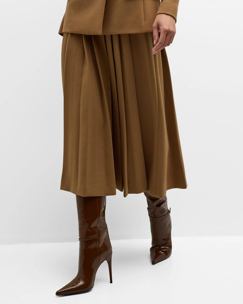 Sergio Hudson Pleated Wool Midi Skirt 7