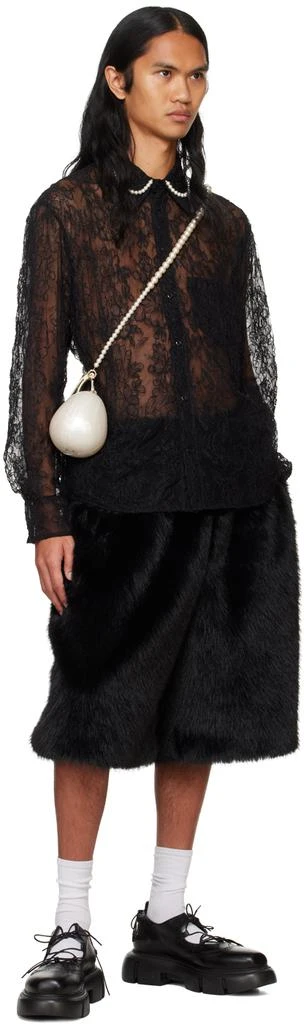 Simone Rocha Black Sheer Pearl Classic Fit Shirt 4