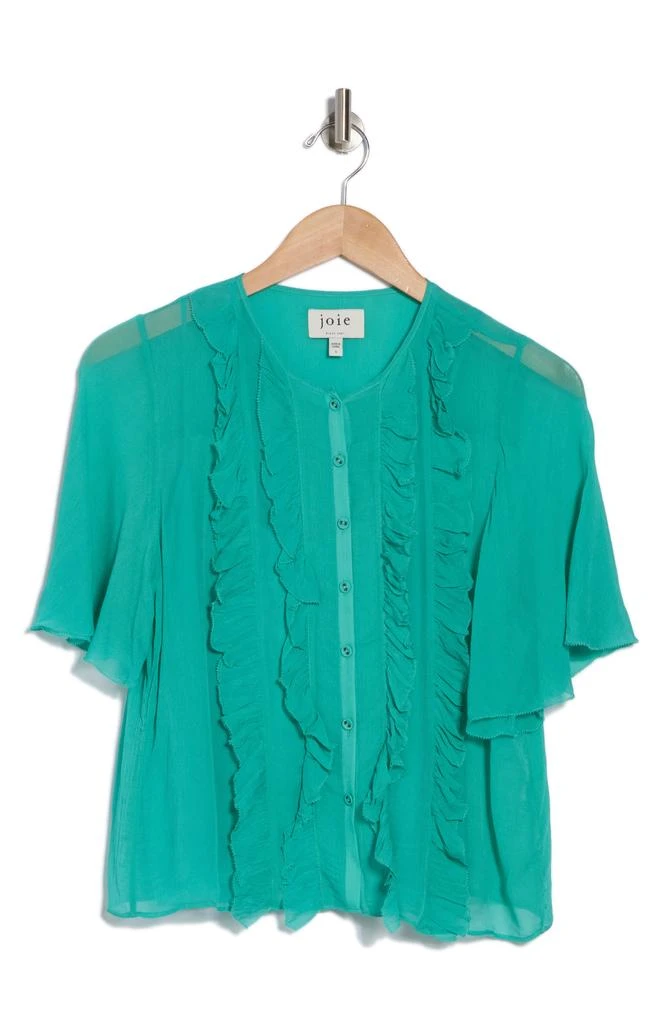 Joie Mikayla Ruffle Short Sleeve Button-Up Shirt 3