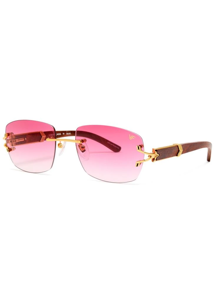 Vintage Frames Company Bal Harbour Wood Edition rectangle sunglasses 1