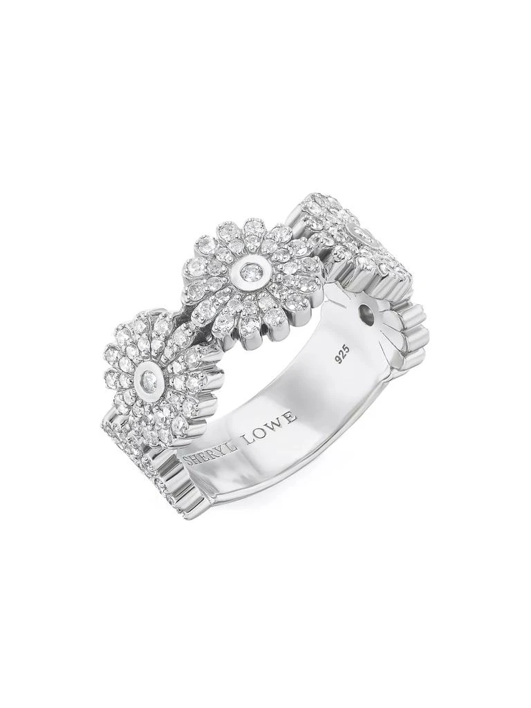 Sheryl Lowe Sterling Silver & 1.15 TCW Diamond Daisy Ring 1