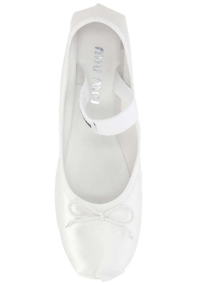 Miu Miu Miu Miu Bow-Detailed Slip-On Satin Ballerina Shoes 4