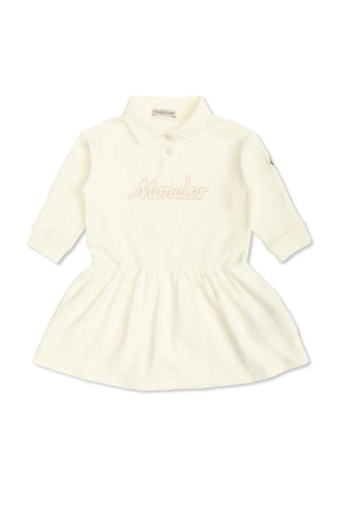 Moncler Moncler Enfant Embroidered Logo Long Sleeve Polo Dress 1