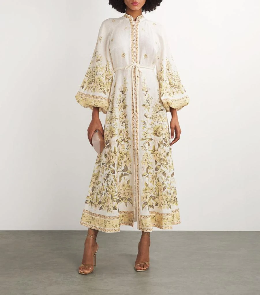Zimmermann Floral-Print Linen Midi Dress 2