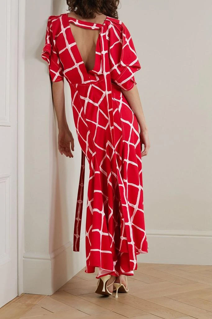 Victoria Beckham Cutout printed crepe de chine maxi dress 3