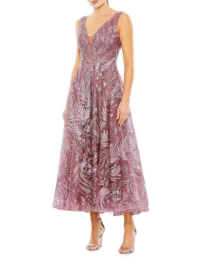 Mac Duggal Floral Embellished V-Neck Gown 1