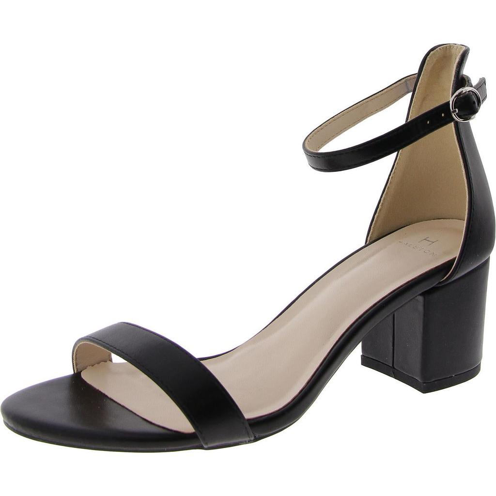 H Halston Practical Womens Vegan Leather Cushioned Footbed Ankle Strap