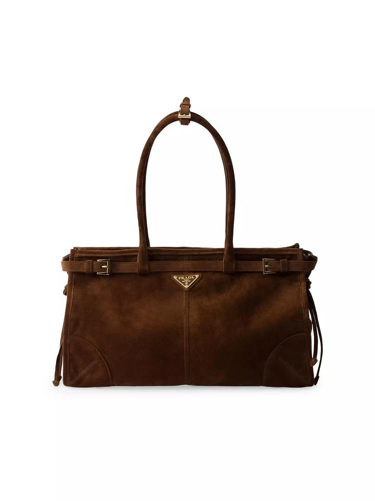 Prada Large Suede Top Handbag 1