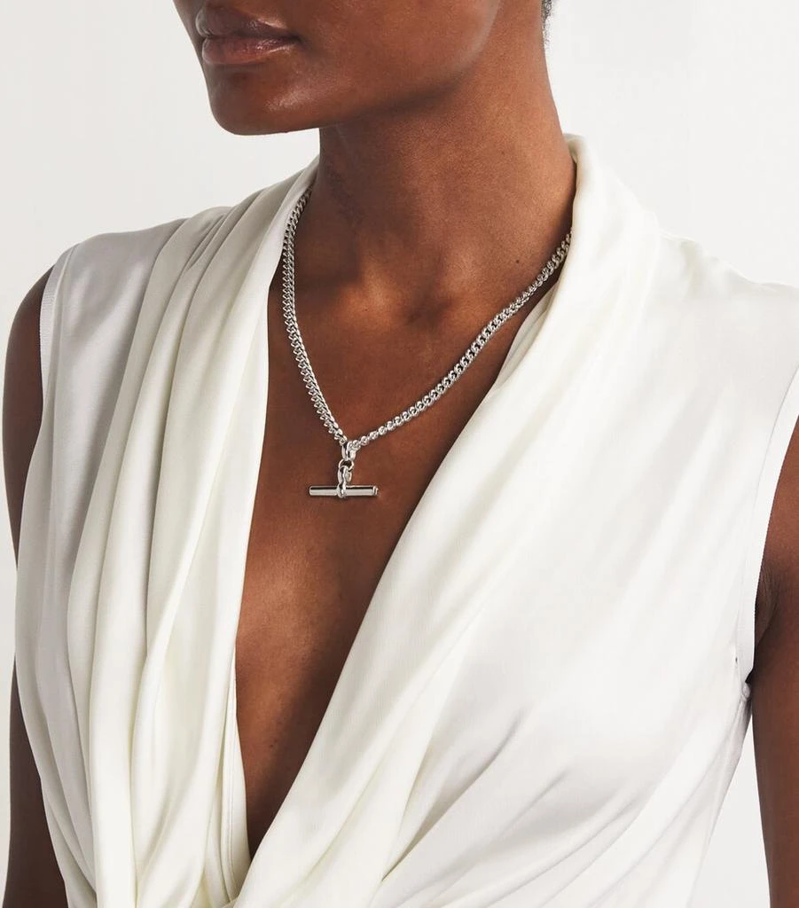 TILLY SVEAAS Sterling Silver T-Bar Curblink Chain Necklace 2