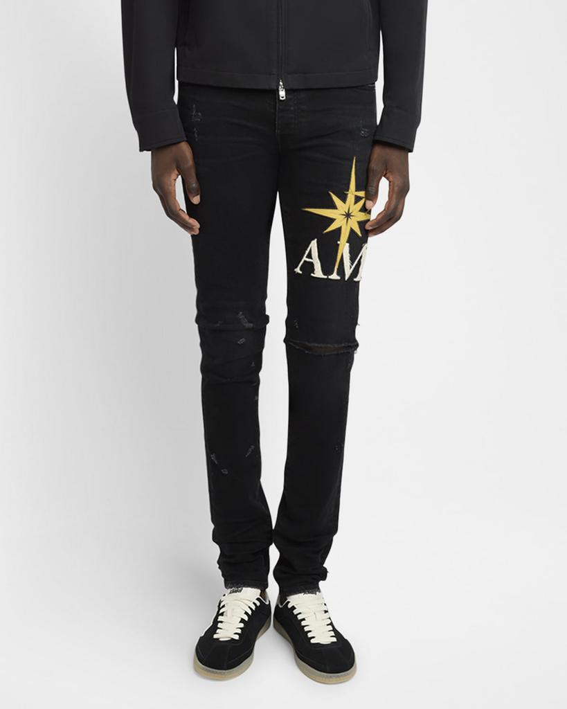 AMIRI Men's Starburst Applique Skinny Jeans