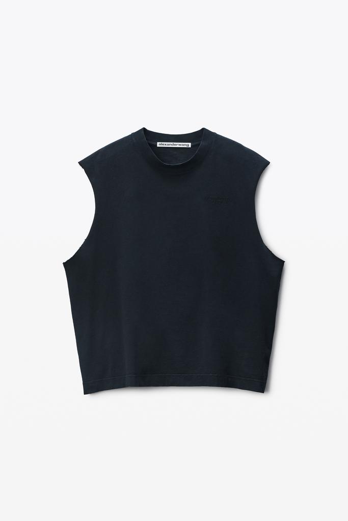 Alexander Wang Black Vintage Fade-Effect Muscle Tank