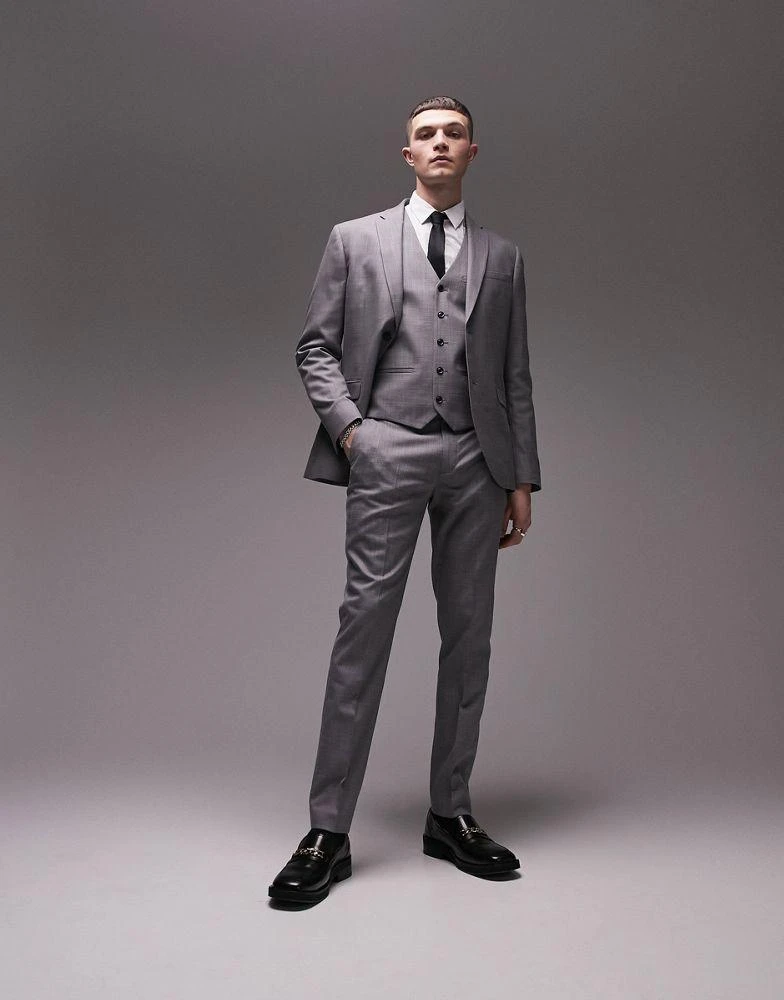 Topman Topman stretch skinny trousers in grey 1