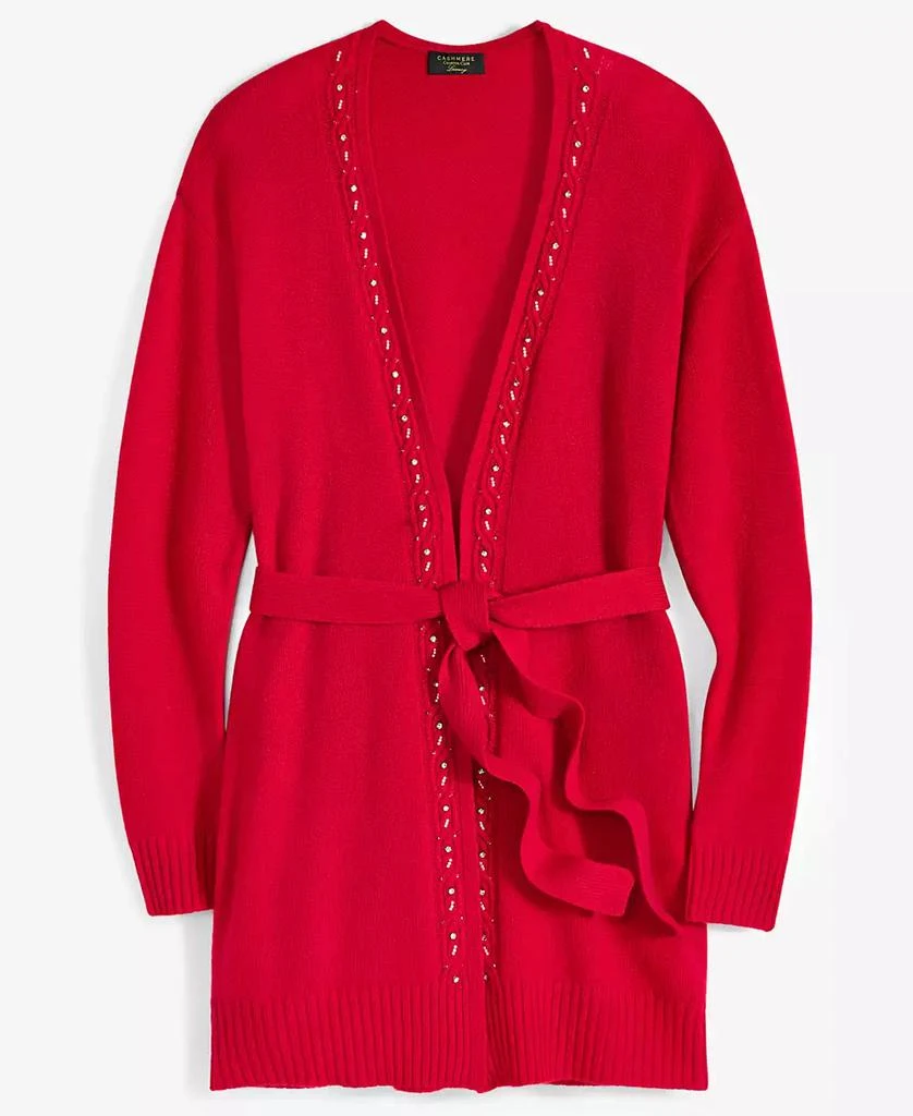 Charter Club Women's Cashmere Embellished Belted Cardigan, Created for Macy's 3