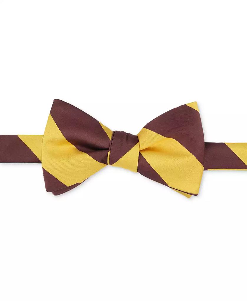Tayion Collection Men's Brown Gold Stripe Bow Tie