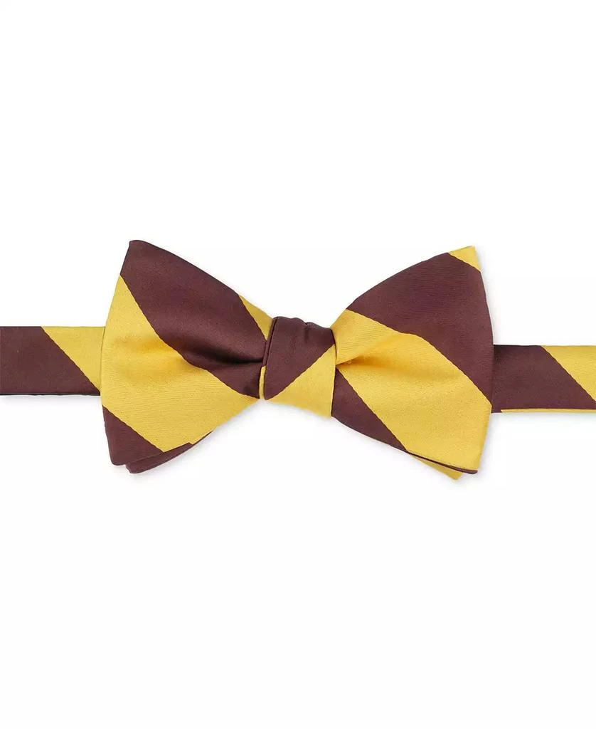 Tayion Collection Men's Brown Gold Stripe Bow Tie 1