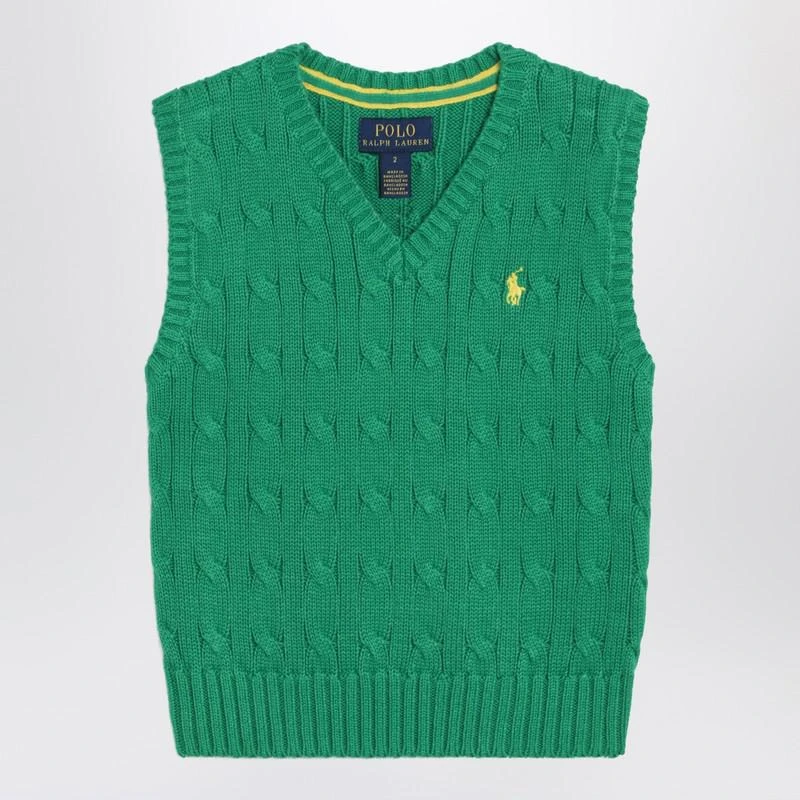 Ralph Lauren Green cable-knit cotton vest 1