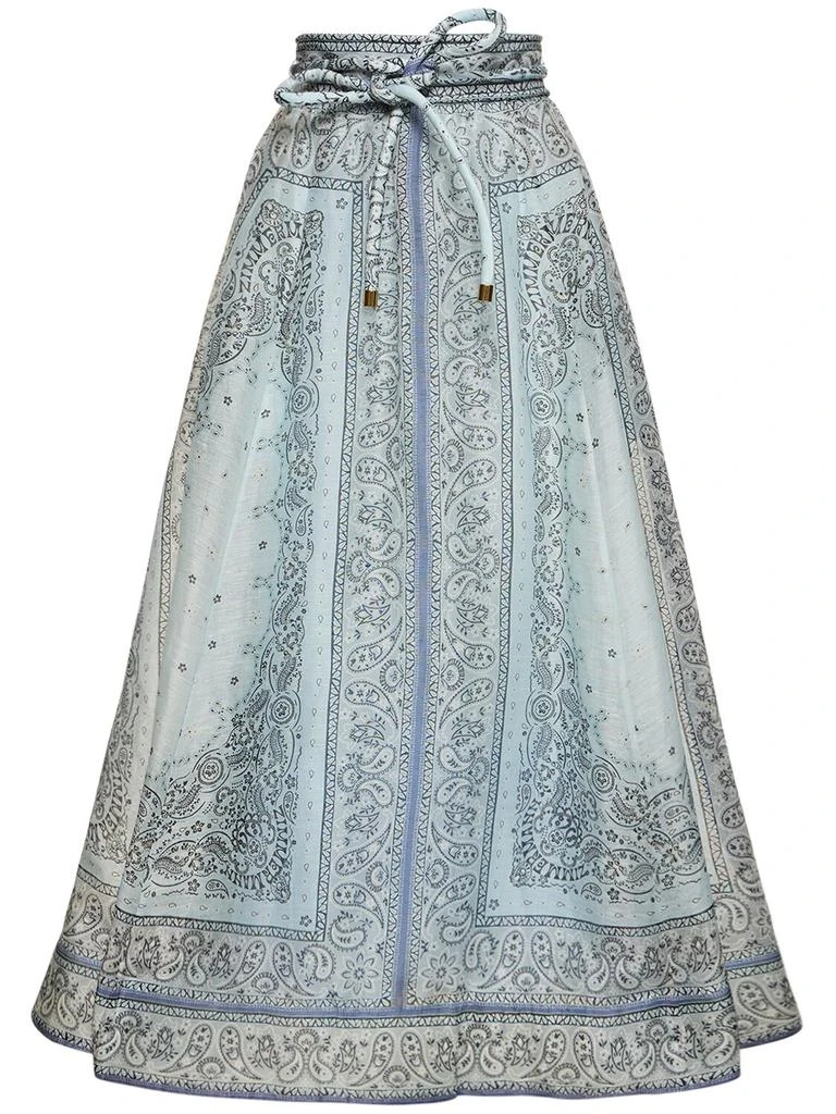 Zimmermann Matchmaker Gathered Linen Midi Skirt 1
