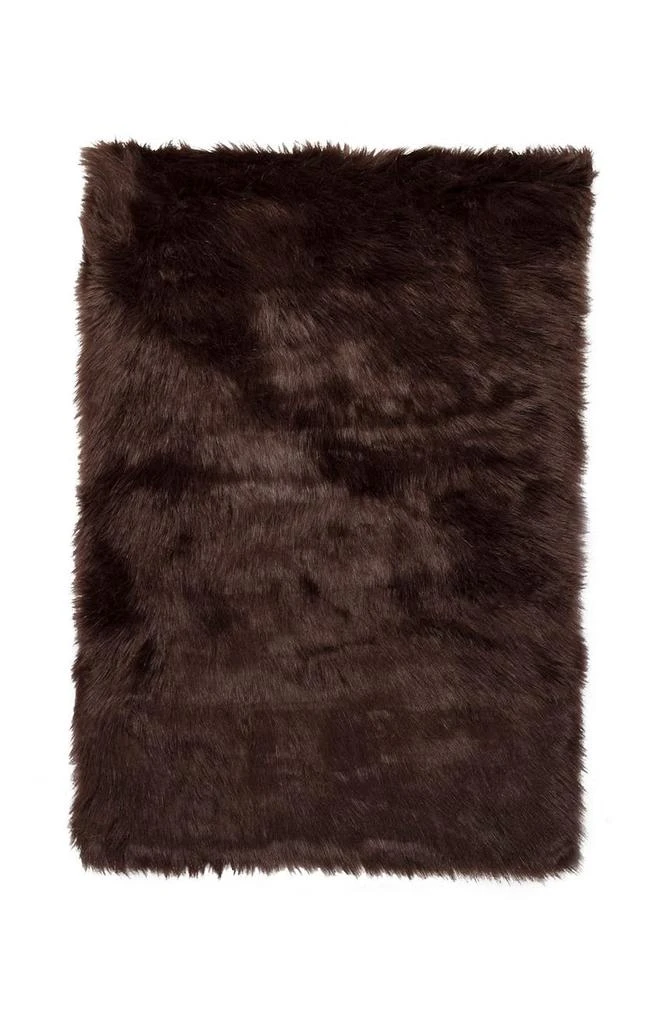 LUXE Faux Fur Hudson Rectangular Rug - 2ft x 3ft - Chocolate 1