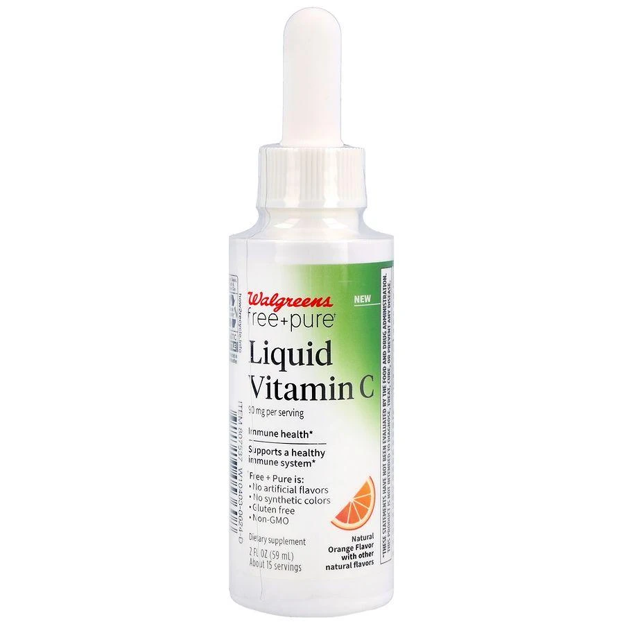 Walgreens Free 
Pure Liquid Vitamin C 90 mg Natural Orange 2