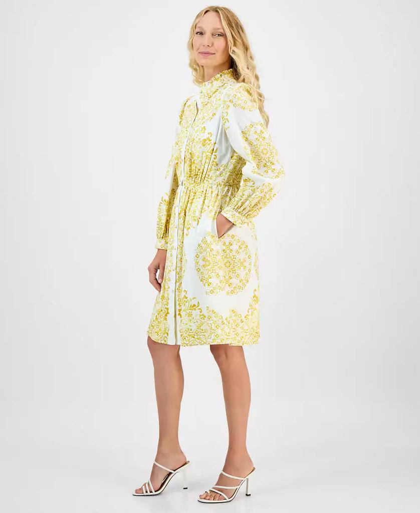 julia jordan Women's Printed Long-Sleeve Cotton Shirtdress