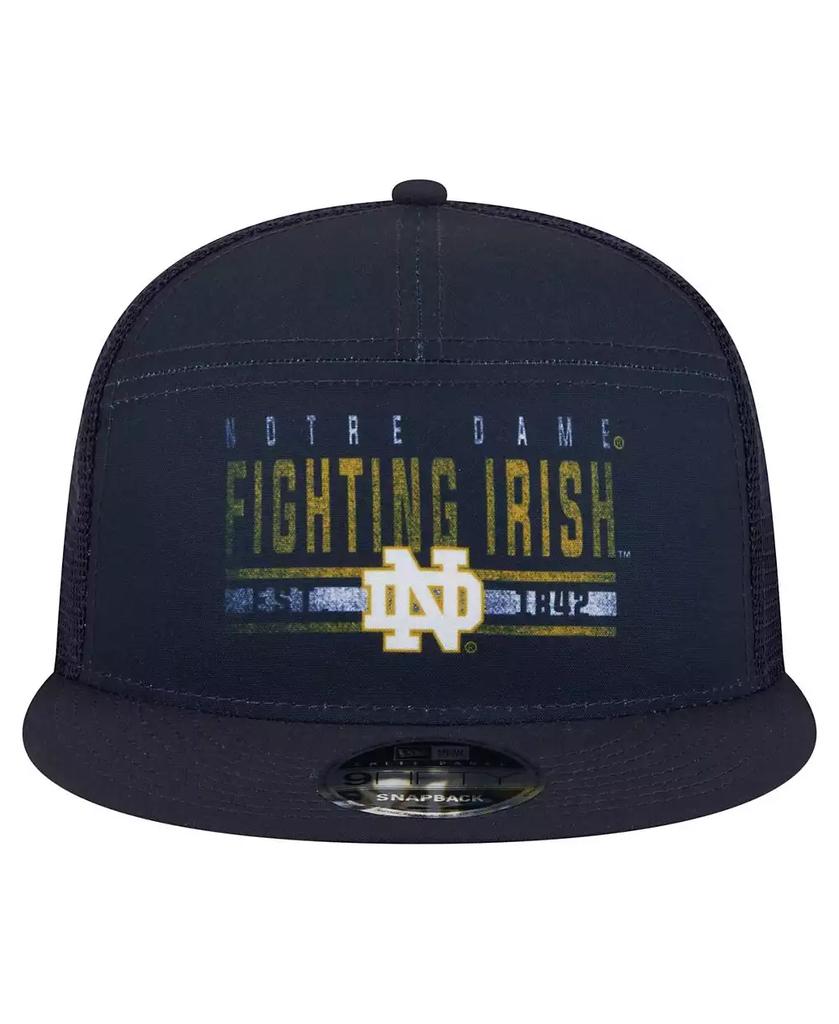 New Era Men's Navy Notre Dame Fighting Irish Split Panel 9FIFTY Snapback Trucker Hat