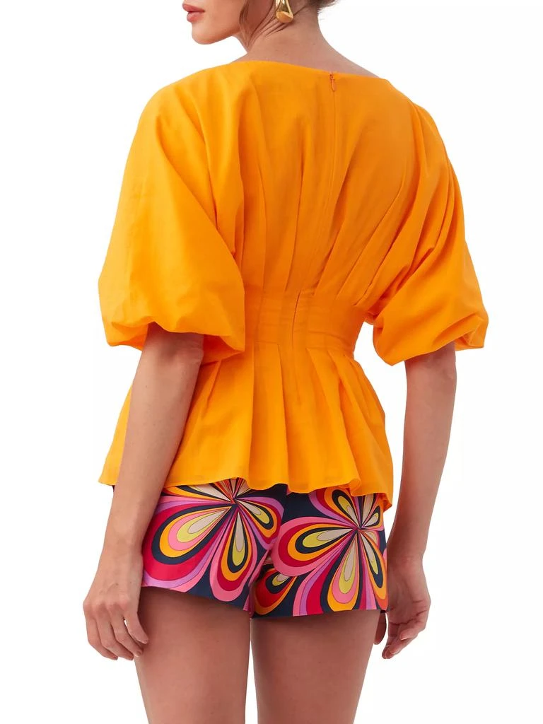 Trina Turk Gian Pleated Cotton Top 4