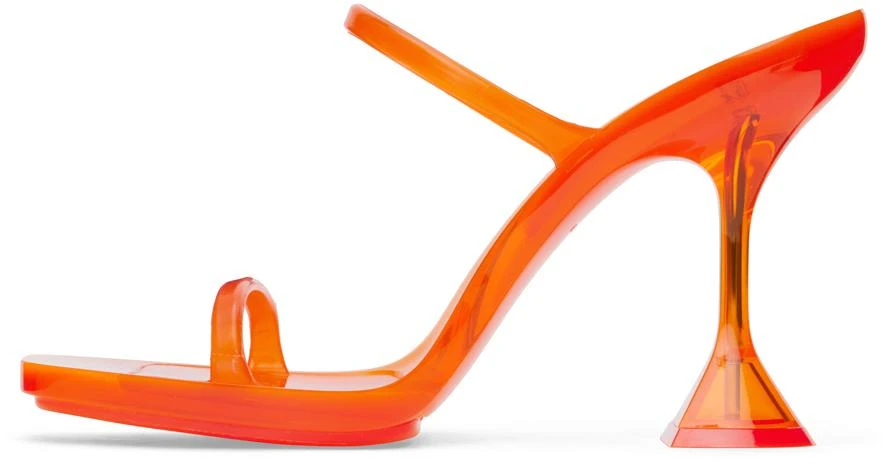 Amina Muaddi Orange Brito Slipper Heeled Sandals 3