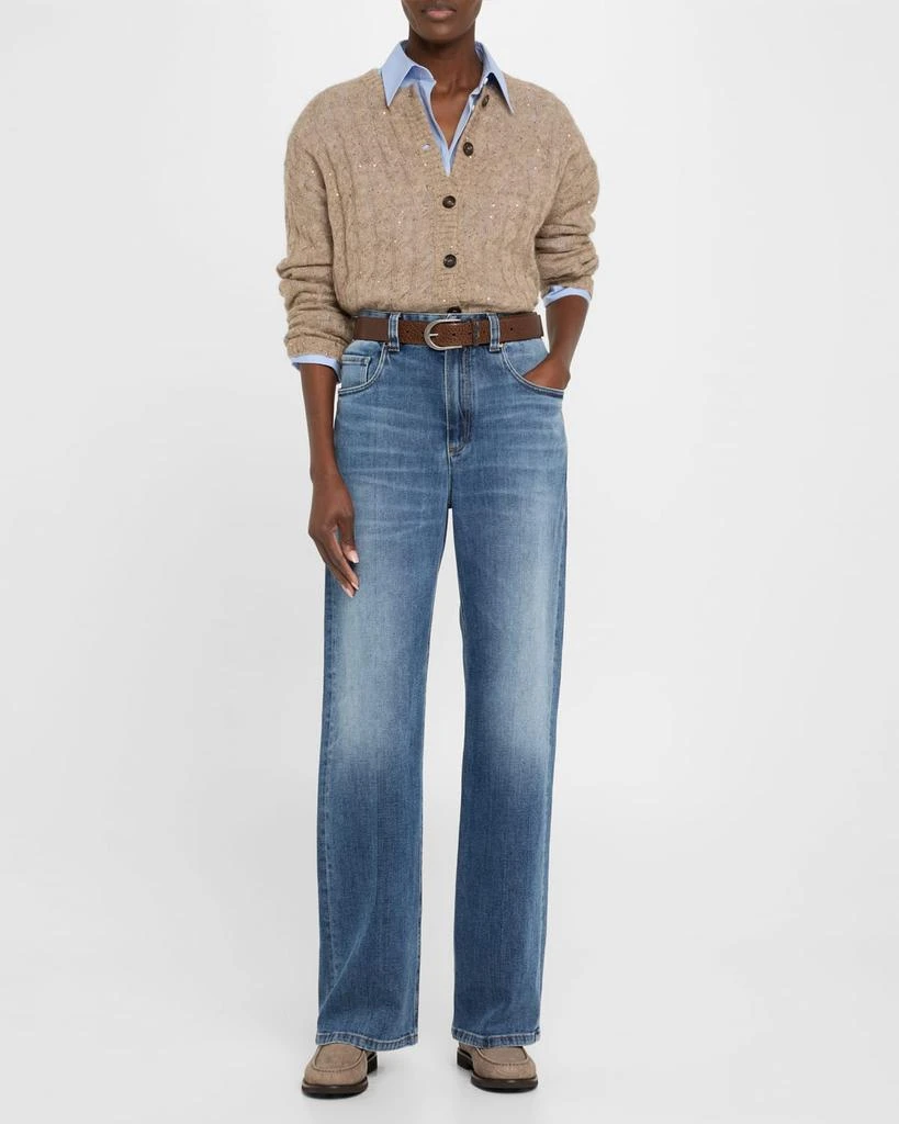 Brunello Cucinelli Croco Suede Monili Easy Loafers 3