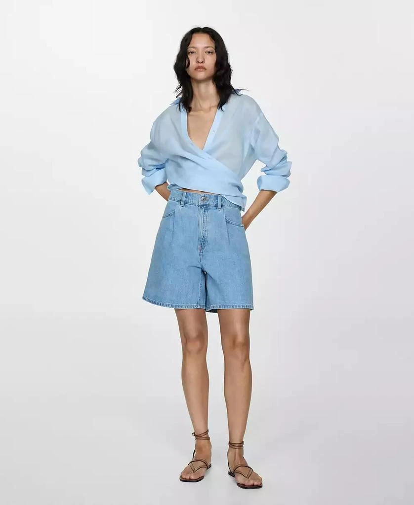 Mango Women's Straight Denim Shorts 4