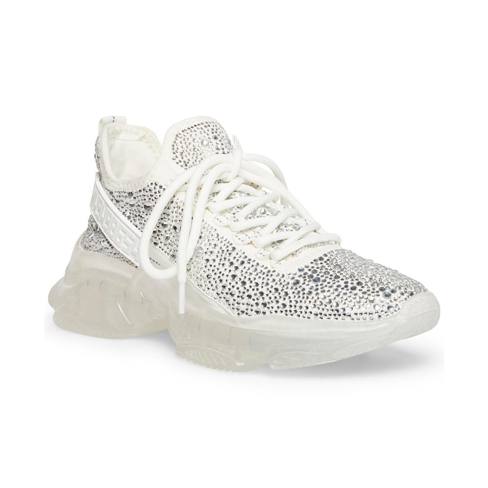 Steve Madden Women's Maxima Rhinestone-Trim Trainer Sneakers