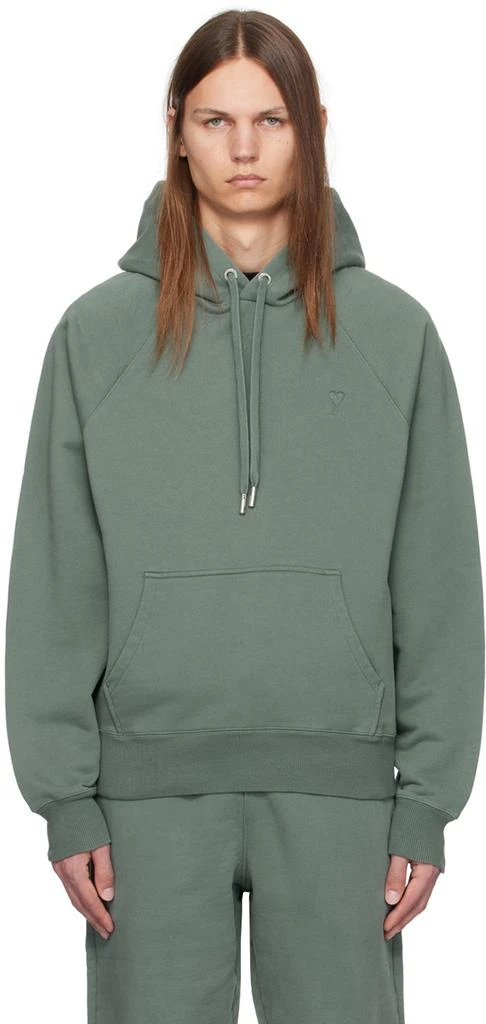 AMI Green Ami de Coeur Hoodie 1