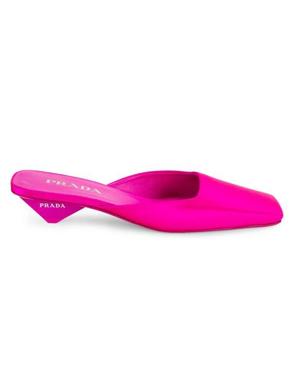 Prada 25MM Satin Square Toe Mules 1