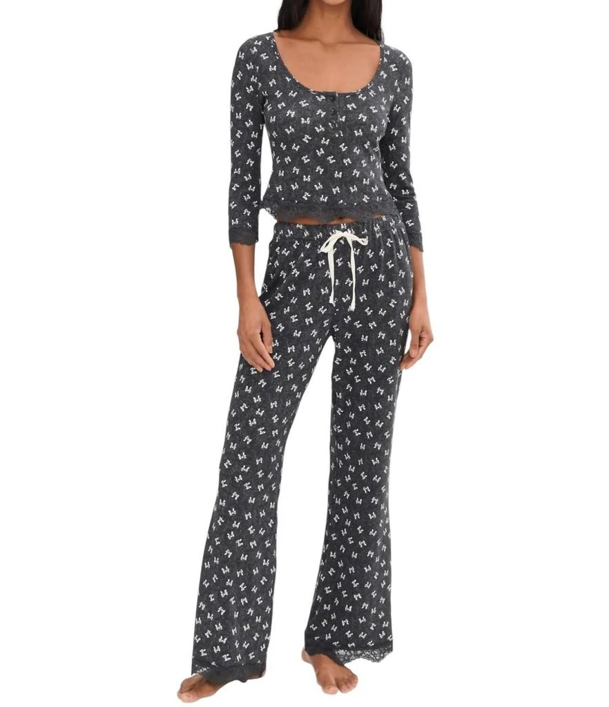 Free People Intimates Stolen Dance Sleep Set In Charcoal Combo