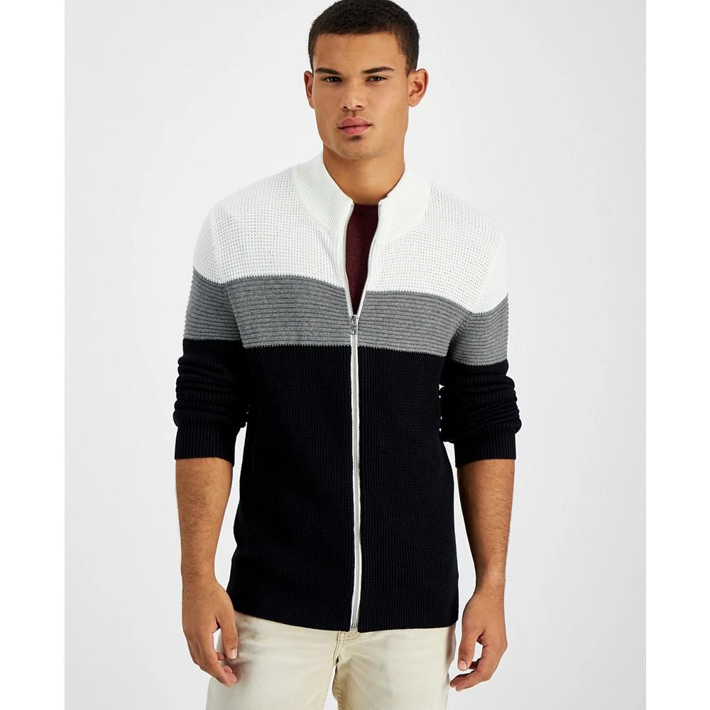 INC International Men's Cotton Colorblocked Full-Zip Sweater, Created for Macy's 1
