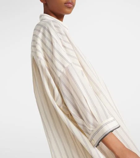 Brunello Cucinelli Striped cotton and silk shirt 5