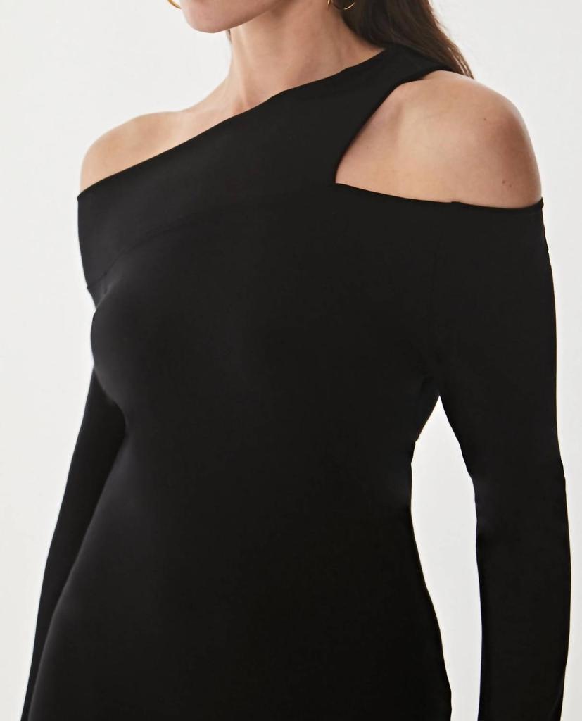 krisa Asymmetrical Cutout Dress In Black