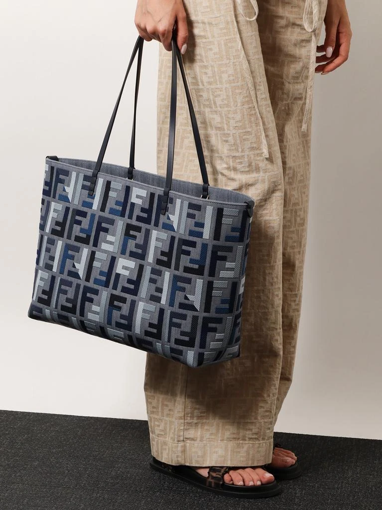 Fendi Roll Large jacquard FF fabric tote bag 2