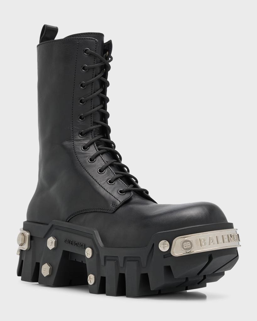 Balenciaga Men's Bulldozer Platform Lace-Up Boots - Free Shipping