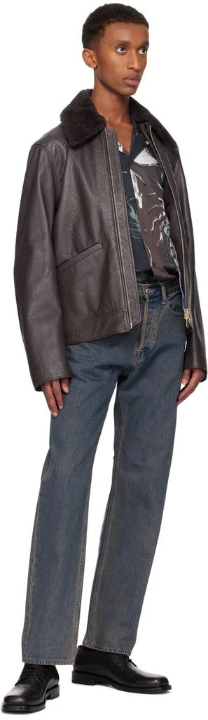 Paul Smith Purple Grained Leather Jacket 4