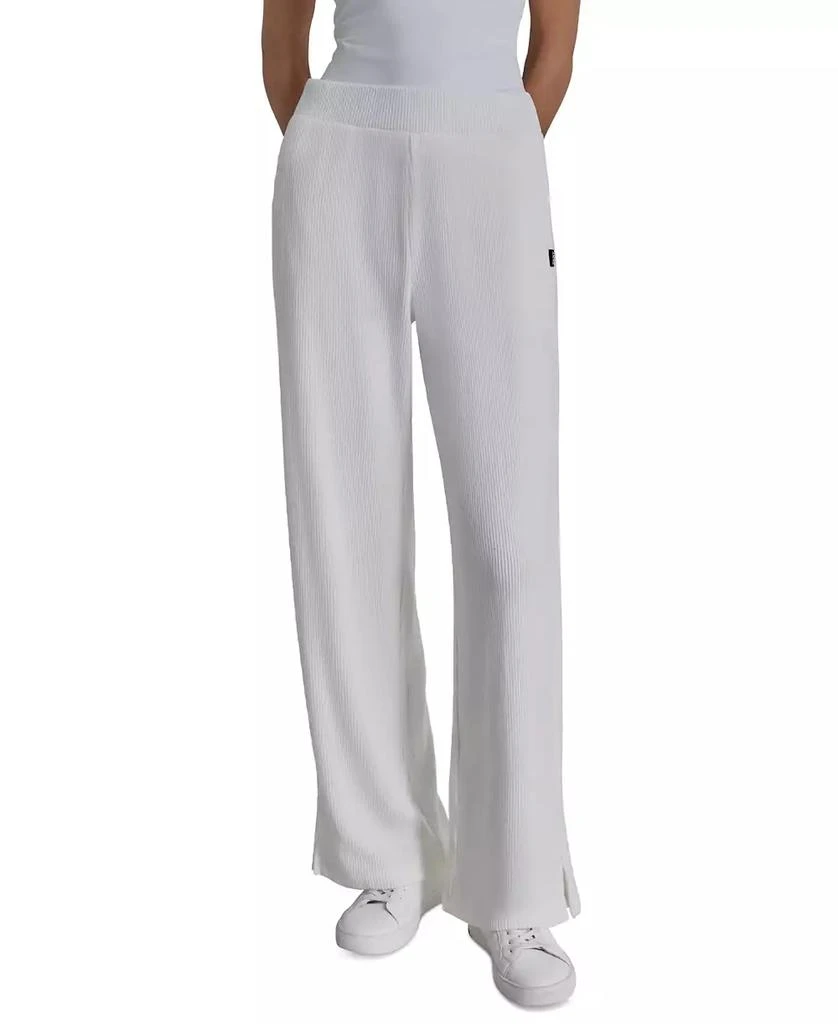 DKNY Women's Brushed Rib-Knit Straight-Leg Pants 1