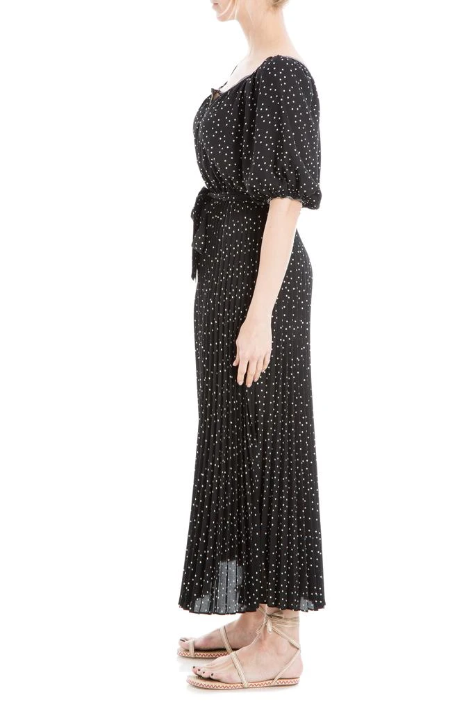 Max Studio Polka Dot Pleated Crepe Maxi Dress 5