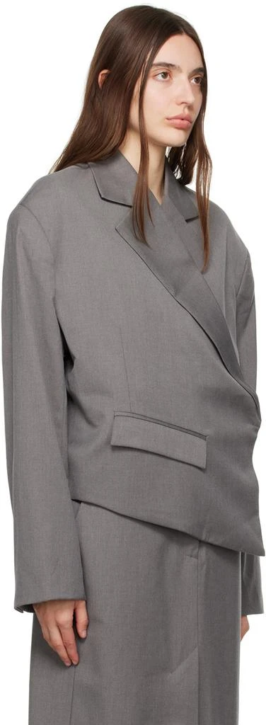 REMAIN Birger Christensen Gray Overlap Suiting Blazer 2