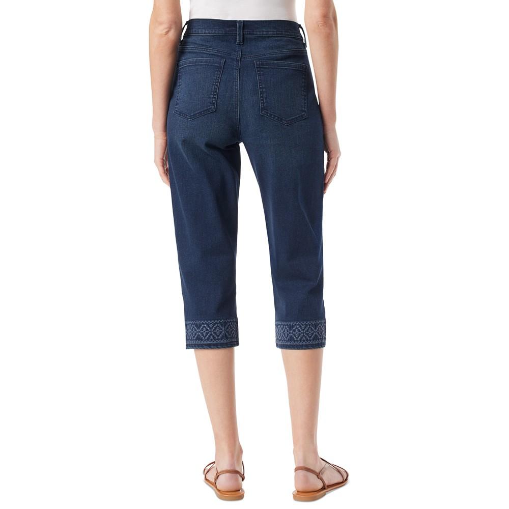 Gloria Vanderbilt Women's Amanda Embroidered Hem Capri Jeans