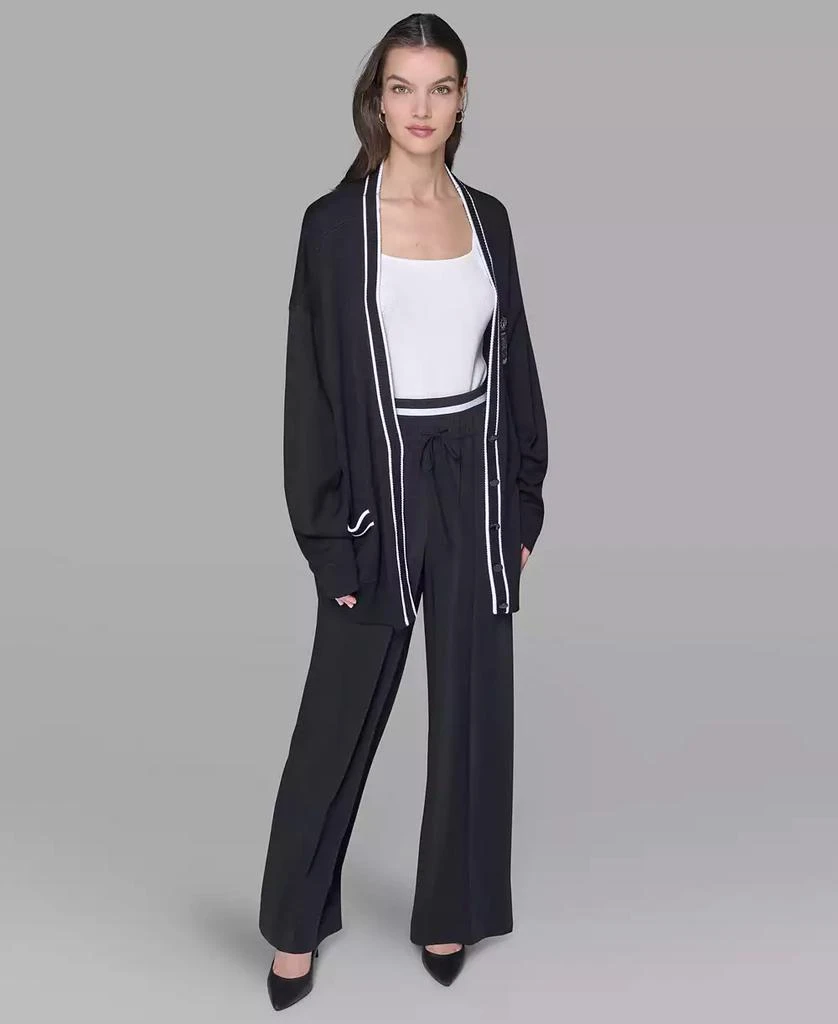 Karl Lagerfeld Paris Women's Patch Button Front Cardigan Sweater 5