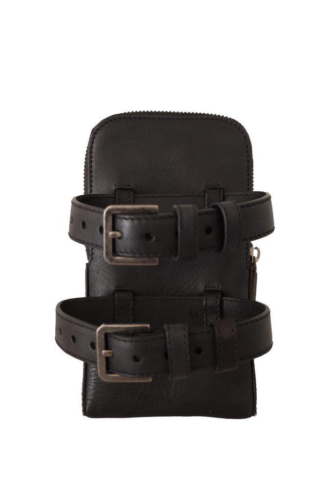 Dolce & Gabbana Dolce & Gabbana Black Leather Purse Double Belt Strap Multi Kit Wallet