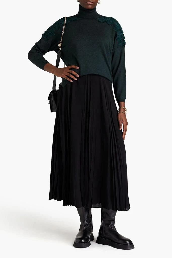 Valentino Pleated silk-georgette midi skirt 2