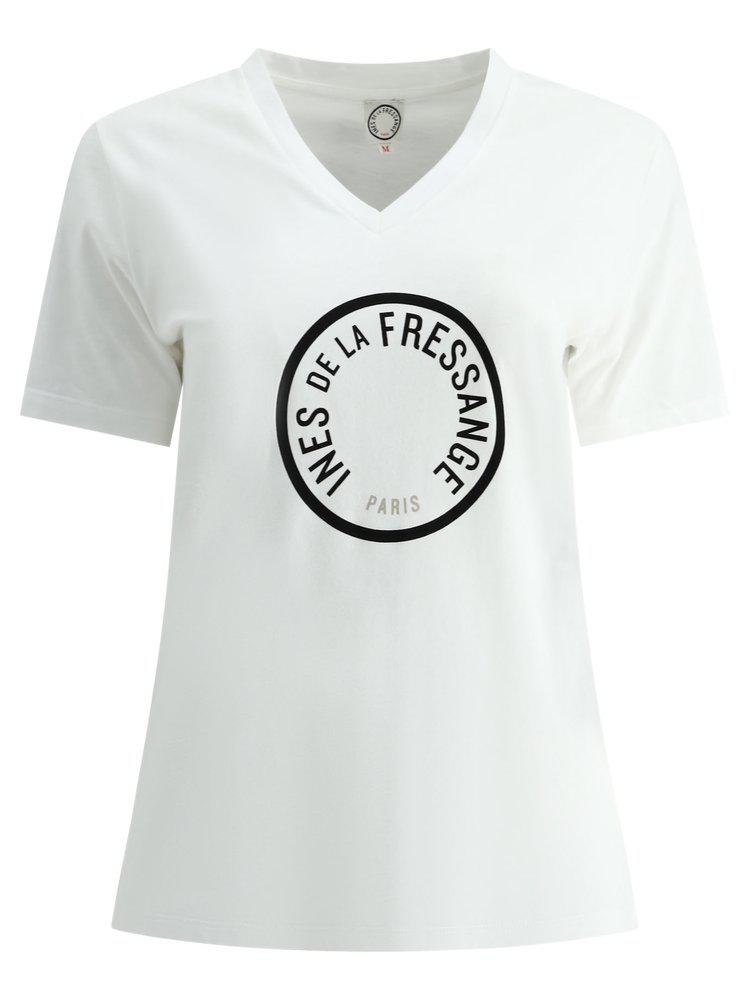 INES DE LA FRESSANGE Ines De La Fressange Logo V-Neck T-Shirt